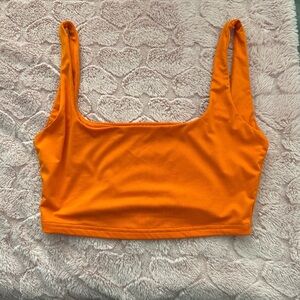 SHEIN Orange Fitted Crop Tank Top